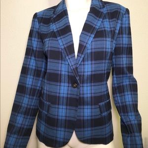 Lightweight Blue Plaid Blazer
